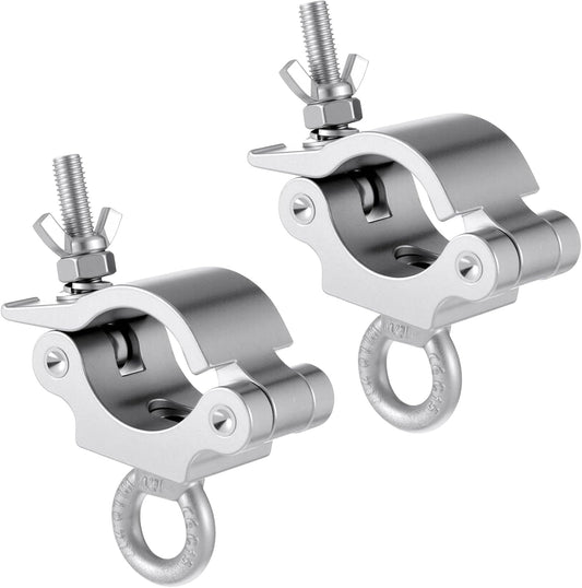 2 Pcs Heavy Duty 2 Inch Truss Clamp with Eye Bolt for 48-51mm Truss Tube/Pipe, Aluminum Stage Light Clamps V1258-DP02-C-1952