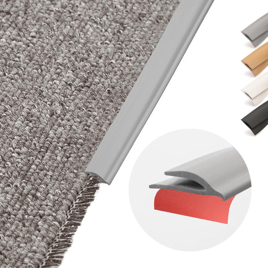 Flexible PVC Carpet Edge Trim Strip, Self Adhesive, Cuttable Carpet & Floor Transition Strip from Carpet to V1258-DP02-C-2004