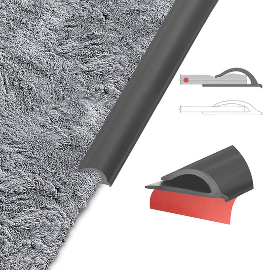 Flexible Carpet Edge Trim - Self-Adhesive Waterproof Cuttable Safety Edging for Thick Rugs &Mats, Peel & V1258-DP02-C-2006