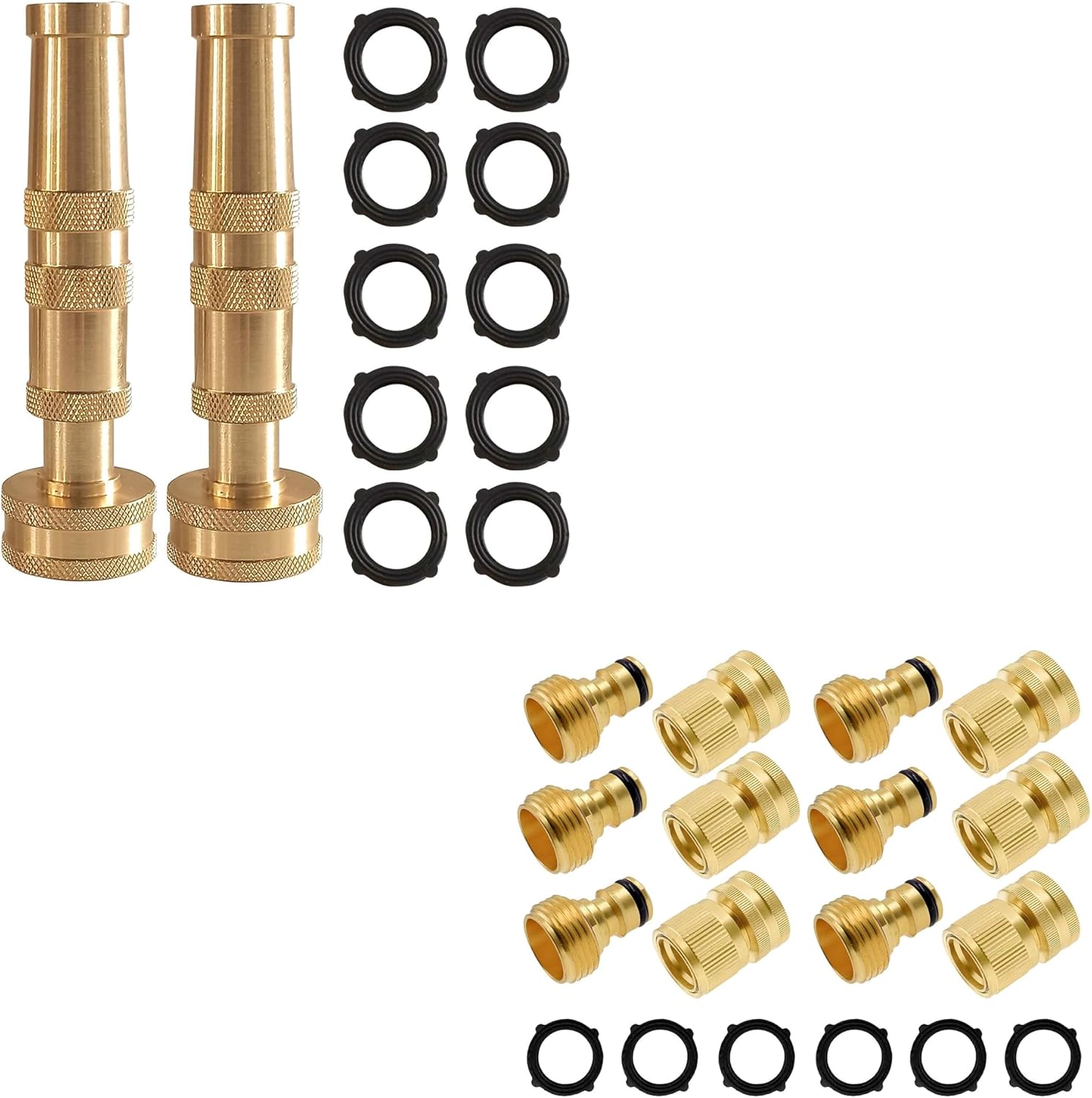 4" Twist Hose Nozzle + Garden Hose Quick Connector V1258-DP02-C-201