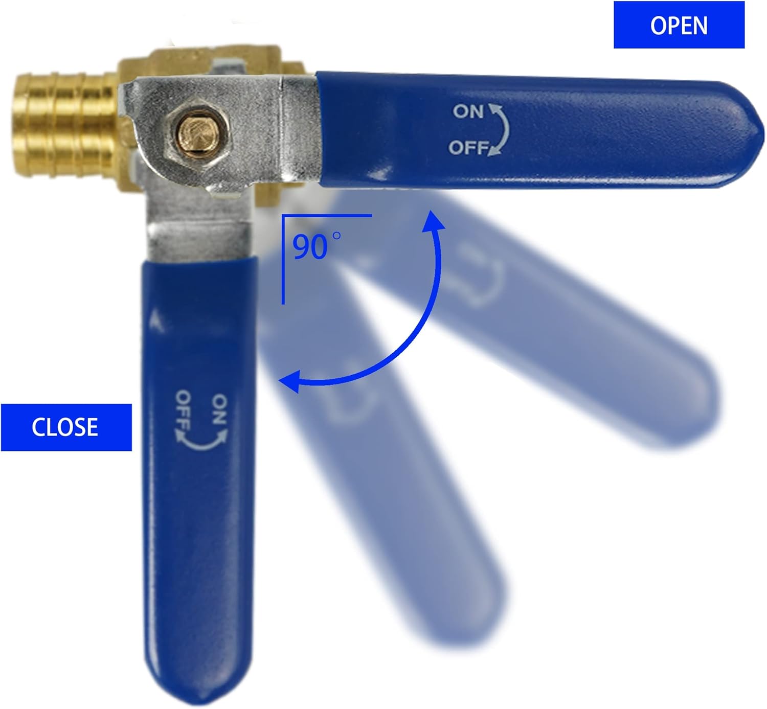 Garden Hose Quick Connector + Shut Off Ball Valve V1258-DP02-C-202