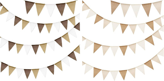 Pre-Strung Burlap Pennant Banners, 39Ft Colorful Fabric Triangle Flag Bunting, 36-Piece Pennant Banner Flag V1258-DP02-C-2022
