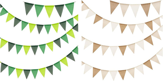 Pre-Strung Burlap Pennant Banners, 39Ft Colorful Fabric Triangle Flag Bunting, 36-Piece Pennant Banner Flag V1258-DP02-C-2026