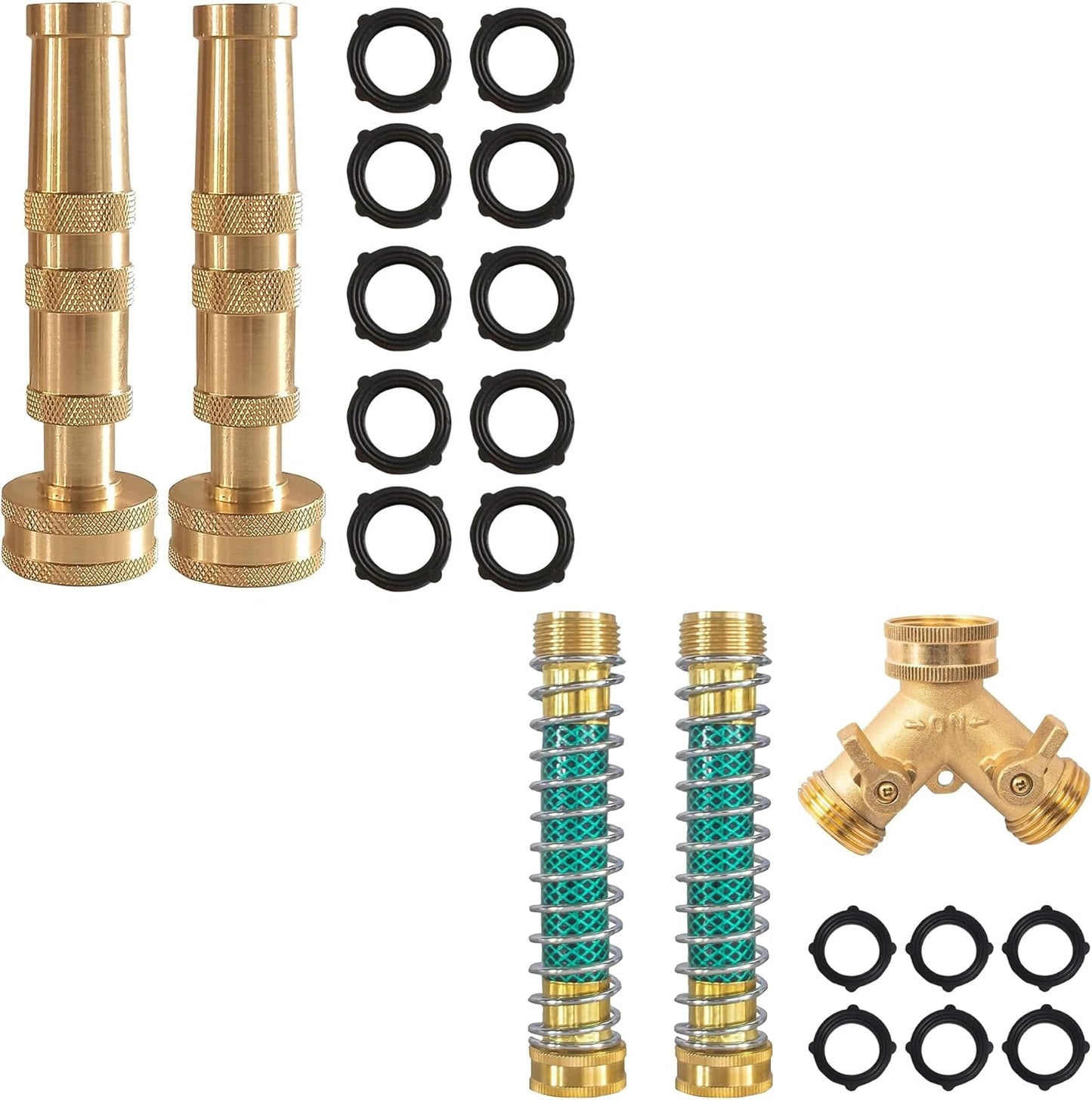 4" Twist Hose Nozzle + 2 Way Hose Splitter with Hose Extension V1258-DP02-C-203