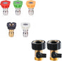 Pressure Washer Nozzle Tips and Heavy Duty Brass Shut Off Valve Garden Hose Connector, Set of 2 V1258-DP02-C-2047