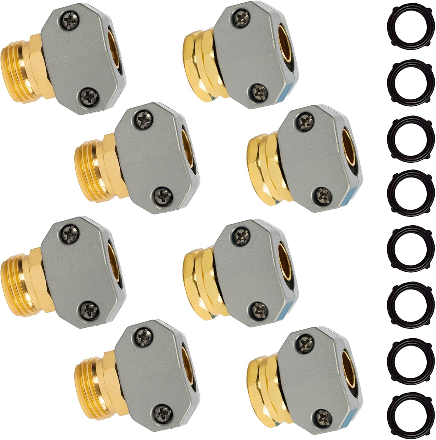 Garden Hose Repair Connector with Clamps + Hose Repair Kit V1258-DP02-C-205