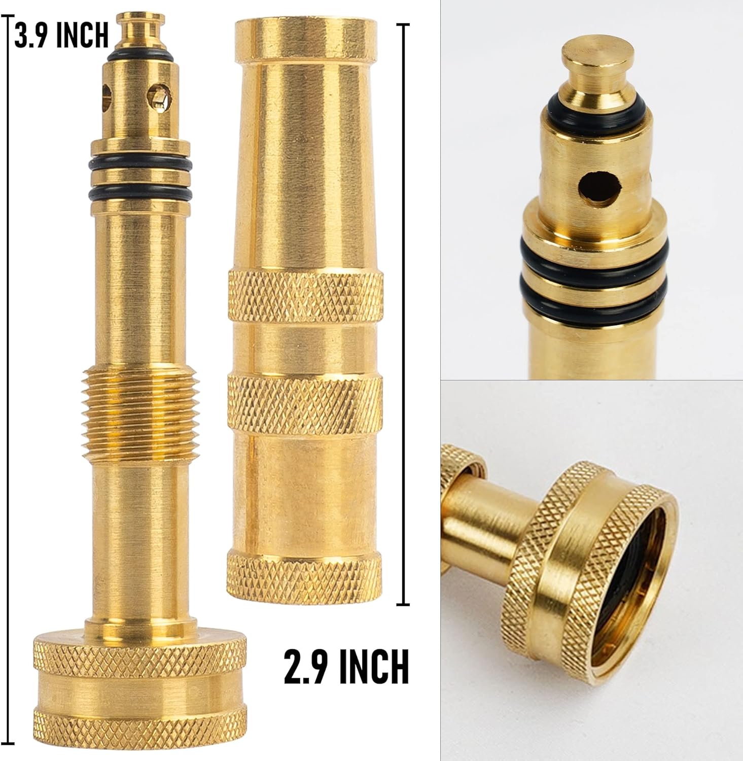 Garden Hose Repair Connector with Clamps + Adjustable Twist Hose Nozzle V1258-DP02-C-206