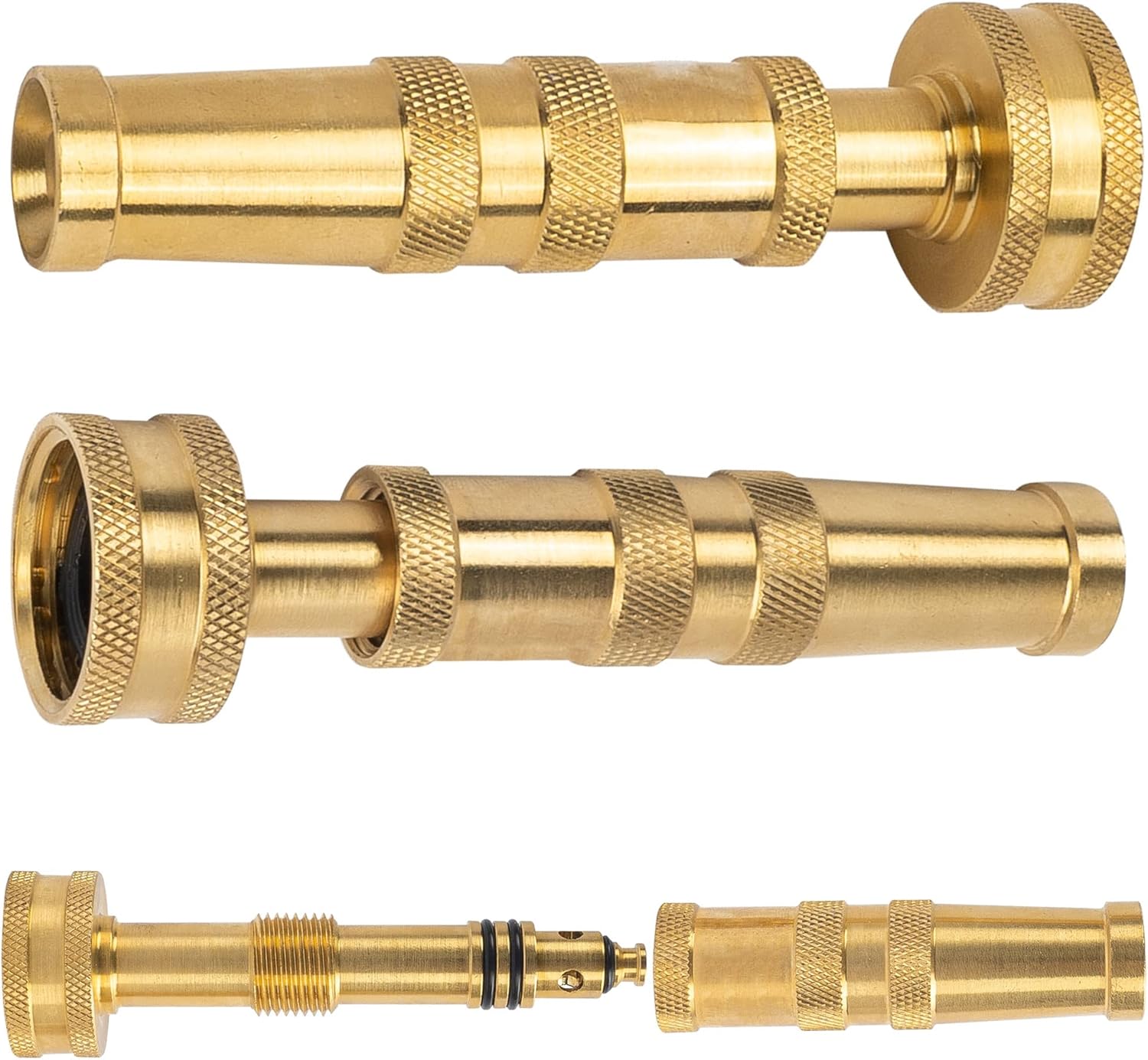 Garden Hose Repair Connector with Clamps + Adjustable Twist Hose Nozzle V1258-DP02-C-206