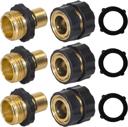Garden Hose Repair Connector with Clamps + Hose Quick Connector V1258-DP02-C-207