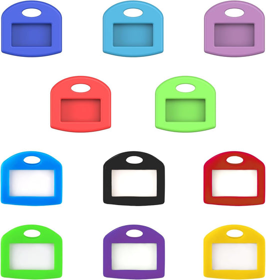 49 Pcs Key Covers Caps 1 Inch Key Covers Protectors with Blank Paper Labels and Clear Windows Soft Key V1258-DP02-C-2082