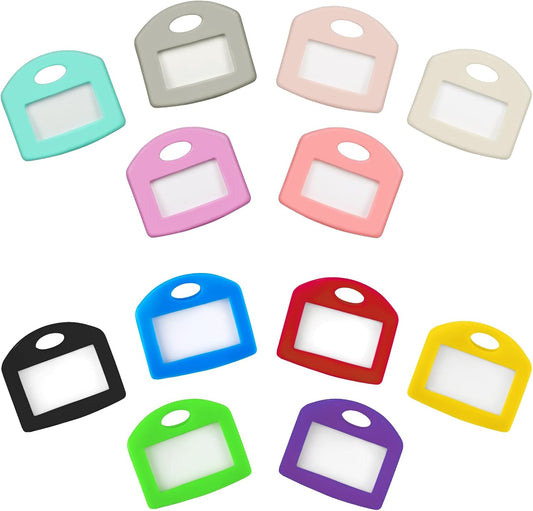 48 Pcs Cap Tags 1 Inch Covers Protectors with Clear Windows and Blank Paper Labels, Soft Identifiers for V1258-DP02-C-2083