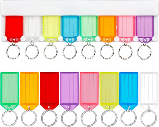 2 Pack Key Tag Rack Slot Style Plastic Wall Mounted Key Holder Organizer with Key Tag Identifiers and 20 Pack V1258-DP02-C-2094