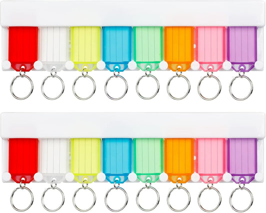 2 Pack Key Tag Rack Slot Style Plastic Wall Mounted Key Holder Organizer with Key Tag Identifiers and 20 Pack V1258-DP02-C-2094