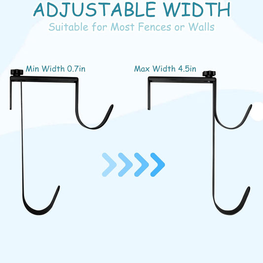 2Pcs Adjustable Pool Pole Hanger, Double Pool Hooks for Poles, Mental Pool Fence Hooks for Hanging Pool V1258-DP02-C-2095