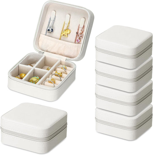 Travel Jewelry Case - 6 Pack Small Jewelry Travel Organizer Box, Compact Bridesmaid Gift - Mini Storage Case V1258-DP02-C-2101