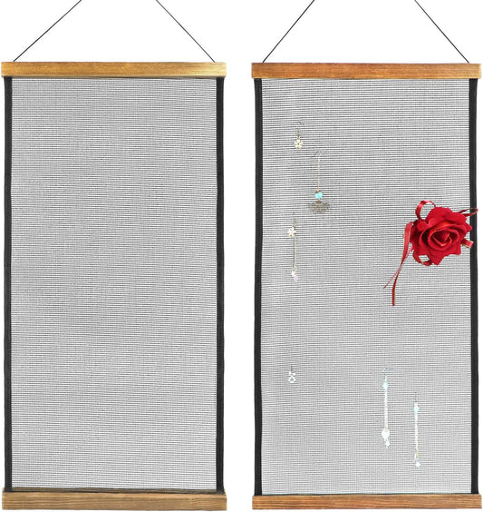Earring Organizer Hanging Mesh, 2 Pack Wall Jewelry Organizer Necklaces Holder Rack for Earrings, Bracelets, V1258-DP02-C-2102