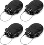 Retractable Cable Lock, 4 Pack Security Password Lock Steel Cable Luggage Locks V1258-DP02-C-2103
