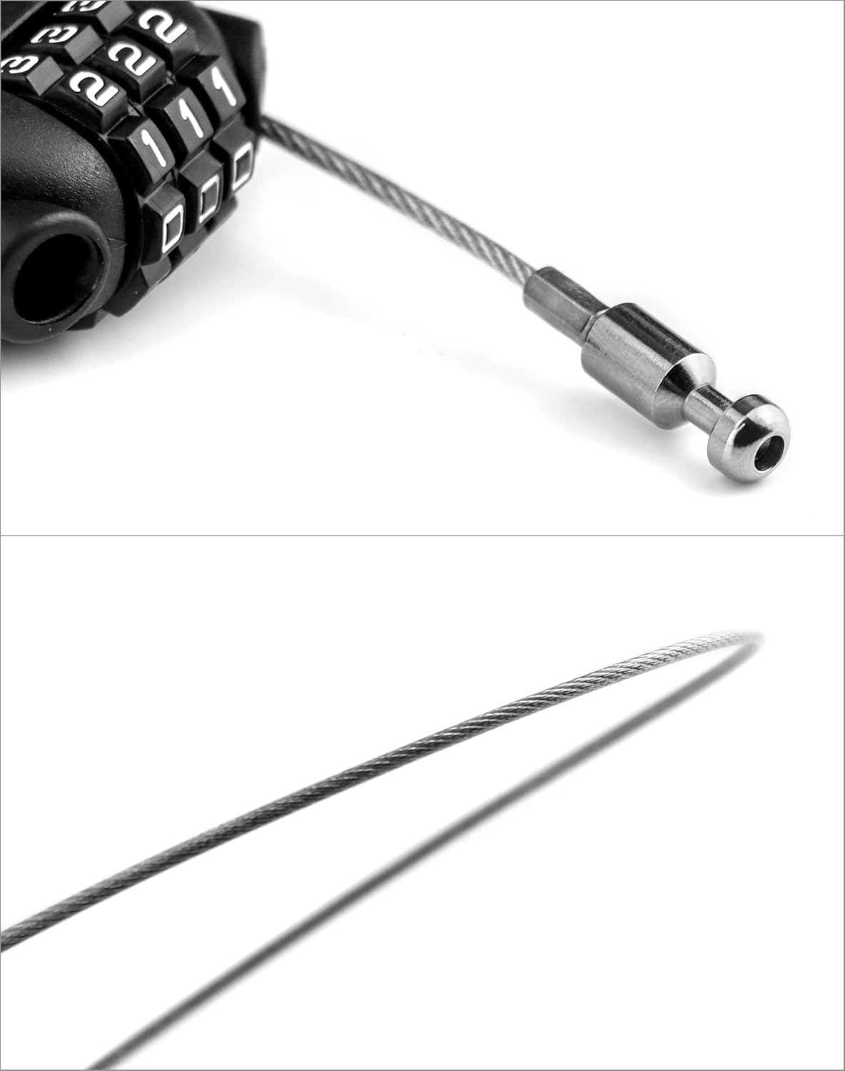 Retractable Cable Lock, 4 Pack Security Password Lock Steel Cable Luggage Locks V1258-DP02-C-2103