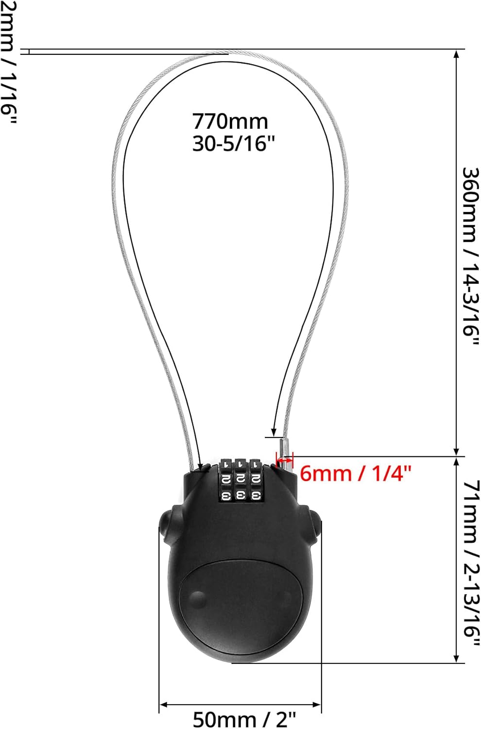 Retractable Cable Lock, 4 Pack Security Password Lock Steel Cable Luggage Locks V1258-DP02-C-2103