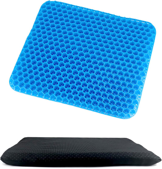 Gel Seat Cushion, Gel Cushion, Cool & Breathable & Non-Slip for Car, Office, Home, Wheelchair (Blue, 40 x 35 V1258-DP02-C-2107