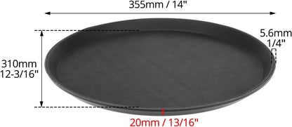 14-Inch Round Non-Slip Serving Tray Set - 4Pack Rubber Surface Drink & Meal Carrier for Home, Cafe & Catering V1258-DP02-C-2108