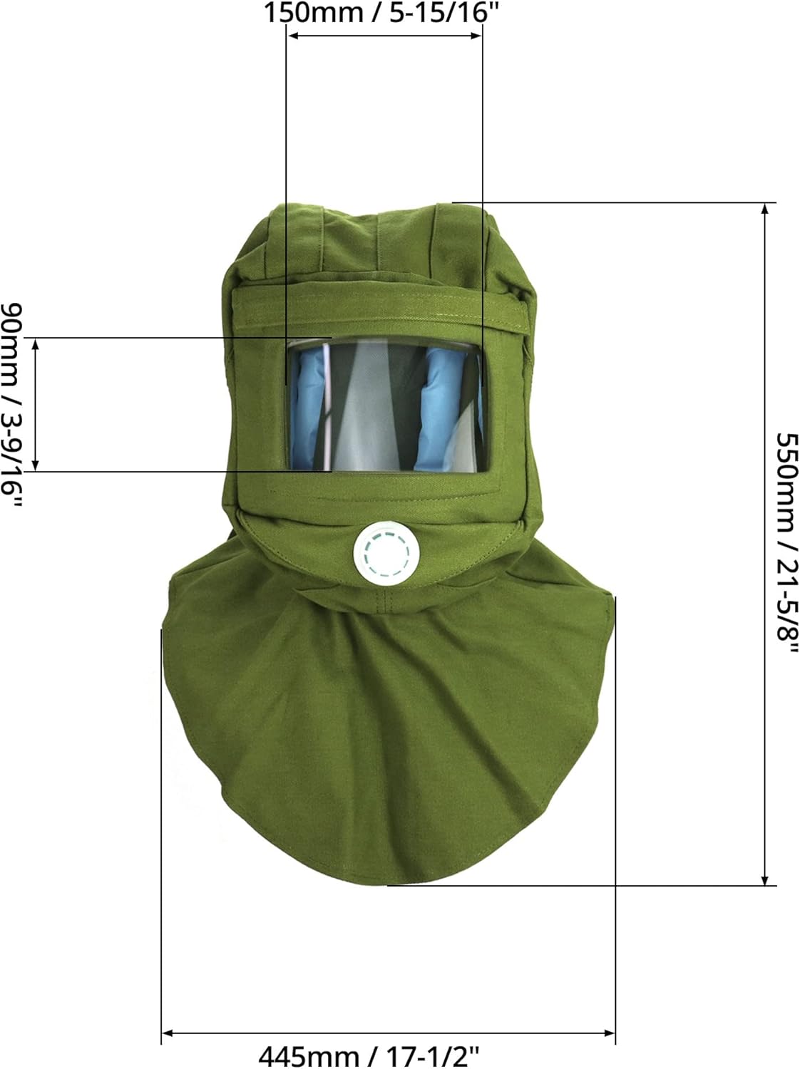 Sand Blasting Hood Cap, Shawl Cap Sandblasting Mask Anti Dust/Wind Sandblasting Tool Mask,Cut/Scratch/Heat V1258-DP02-C-2110