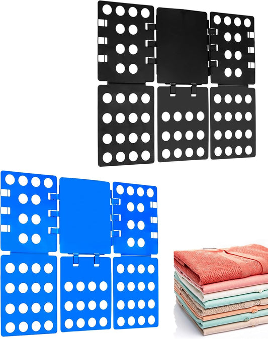 PP Composite Folding Board, 2 Pack Folding Clothes Board - Black + Blue, One-Hand Operation Laundry Folding V1258-DP02-C-2115