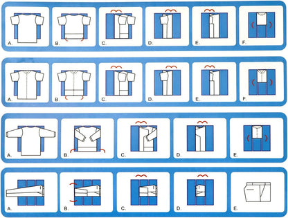 PP Composite Folding Board, 2 Pack Folding Clothes Board - Black + Blue, One-Hand Operation Laundry Folding V1258-DP02-C-2115