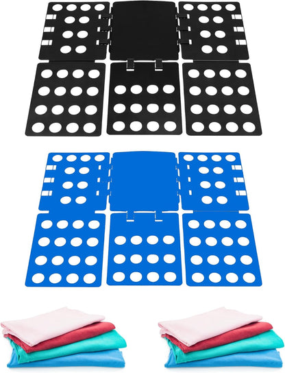 PP Composite Folding Board, 2 Pack Folding Clothes Board - Black + Blue, One-Hand Operation Laundry Folding V1258-DP02-C-2115