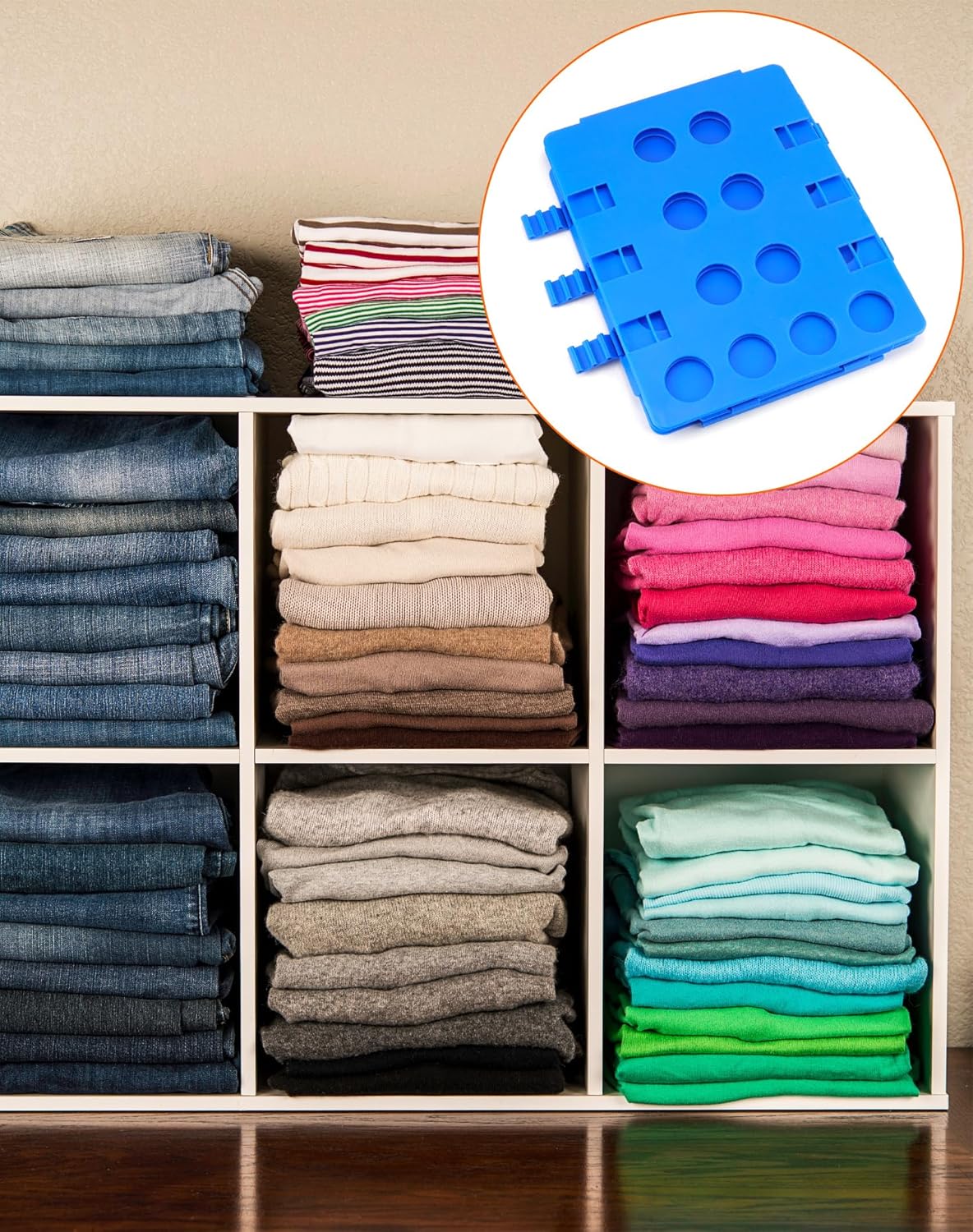 PP Composite Folding Board, 2 Pack Folding Clothes Board - Black + Blue, One-Hand Operation Laundry Folding V1258-DP02-C-2115