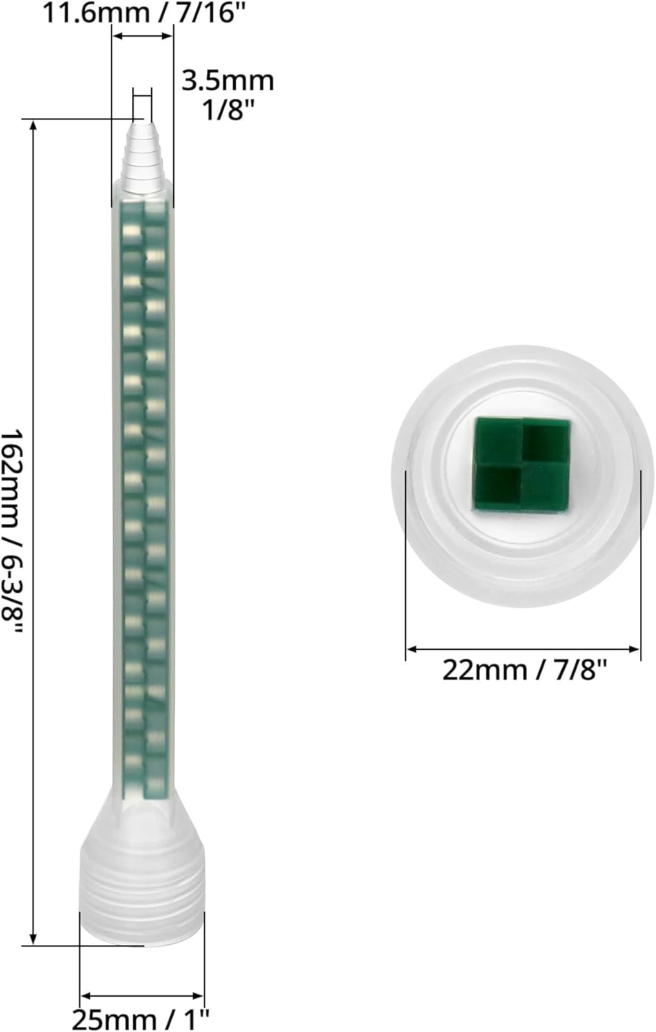 Epoxy Mixing Nozzle, Static Mixing Nozzle Tip for Adhesive Cartridges, Pack of 20 V1258-DP02-C-2119