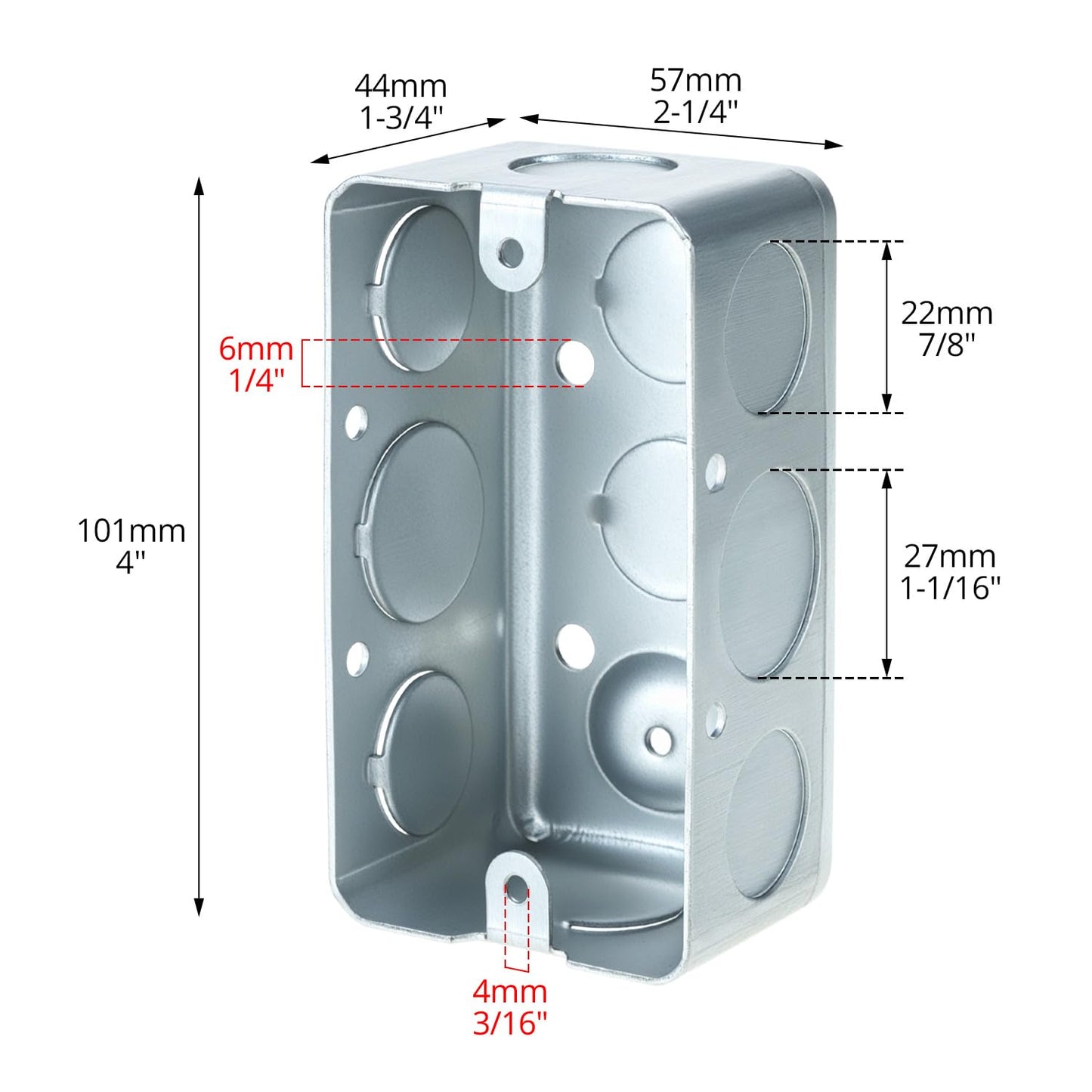 Electrical Box 12-Pack, 4x2 Inch Outlet Box,13 Cubic Inches, Ten 1/2 Inch Knockouts Electrical Box,1-7/8" V1258-DP02-C-2121
