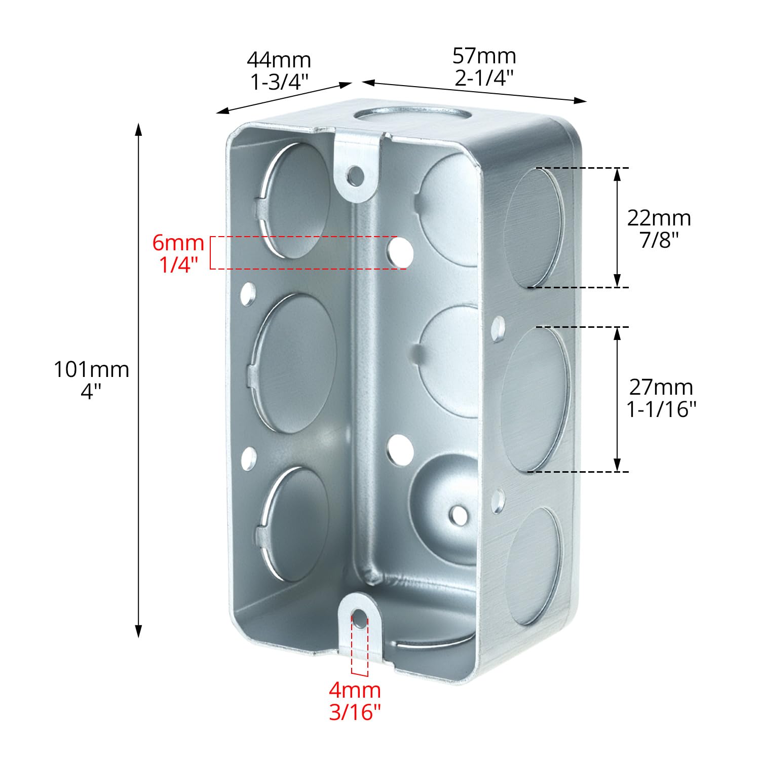 Electrical Box 12-Pack, 4x2 Inch Outlet Box,13 Cubic Inches, Ten 1/2 Inch Knockouts Electrical Box,1-7/8" V1258-DP02-C-2121