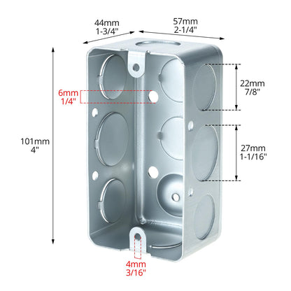 Electrical Box 12-Pack, 4x2 Inch Outlet Box,13 Cubic Inches, Ten 1/2 Inch Knockouts Electrical Box,1-7/8" V1258-DP02-C-2121