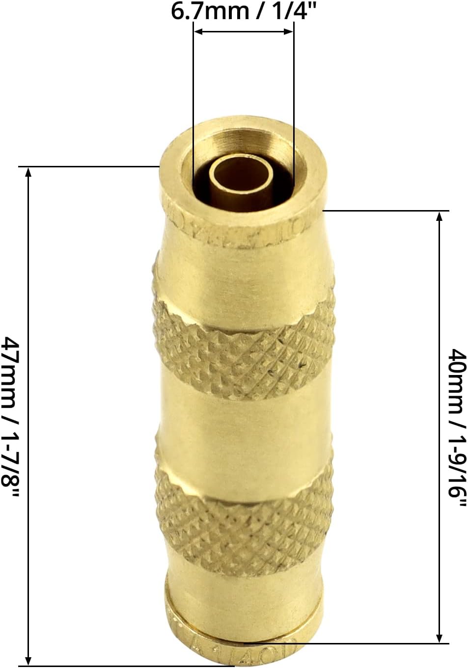 1/4" Push To Connect Fittings - 10 Pack Air Compressor Quick Connect Dot Air Line Pneumatic Hose Fittings V1258-DP02-C-2122