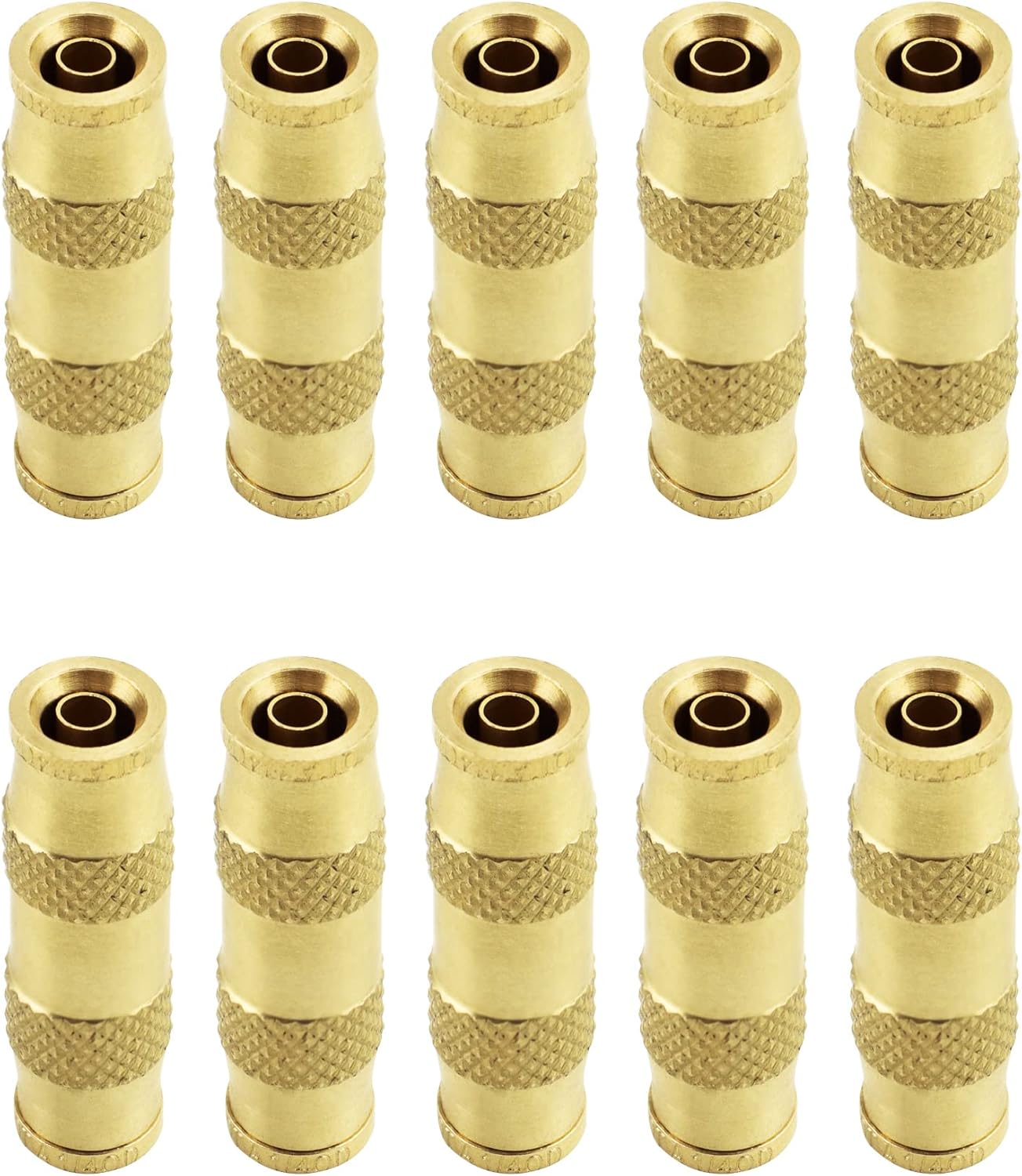 1/4" Push To Connect Fittings - 10 Pack Air Compressor Quick Connect Dot Air Line Pneumatic Hose Fittings V1258-DP02-C-2122