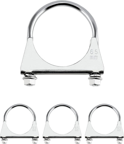 Zinc-Plated Carbon Steel U-Bolt Clamp 2.5" - 4 Pack Fits 2.5" OD Pipes for Exhaust, Muffler & Gate Connection V1258-DP02-C-2126