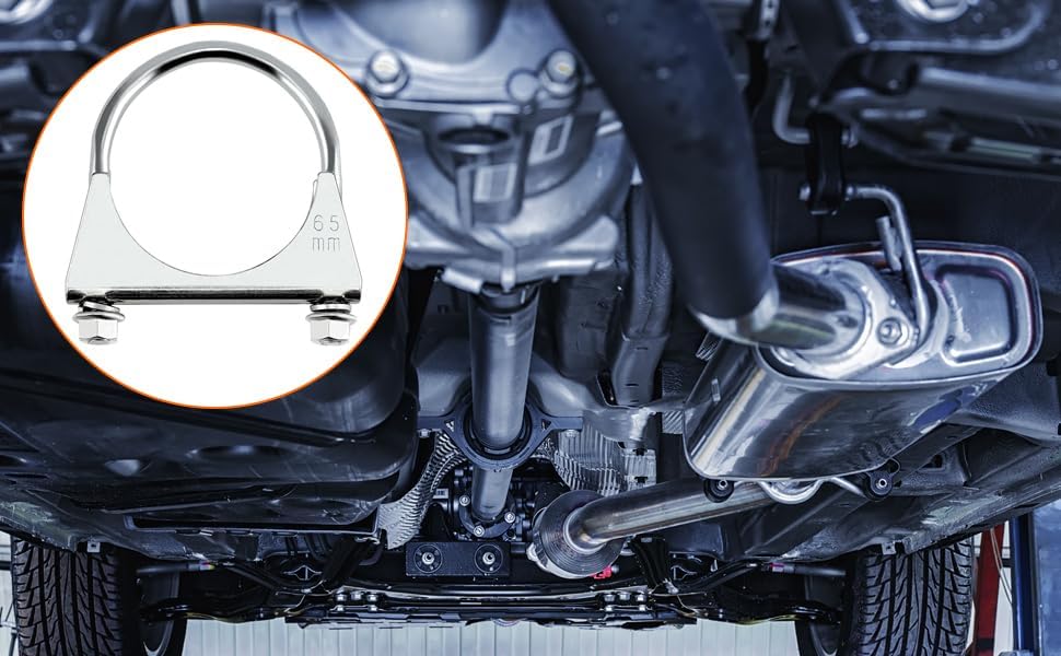 Zinc-Plated Carbon Steel U-Bolt Clamp 2.5" - 4 Pack Fits 2.5" OD Pipes for Exhaust, Muffler & Gate Connection V1258-DP02-C-2126