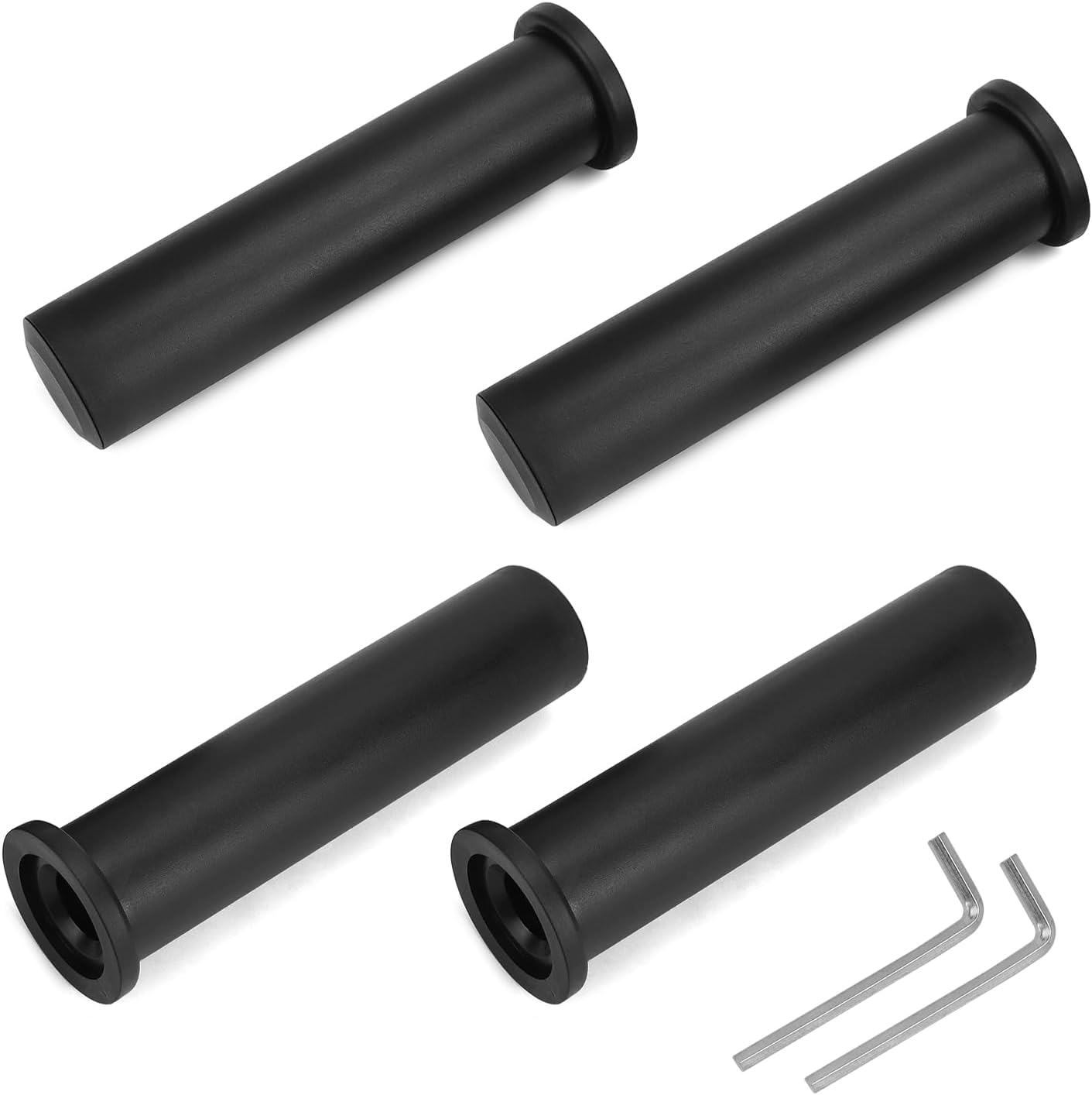 Adapter Sleeves 1" to 2" - 8" Length, 2 Pairs, 600 lbs Load, Locking Bolt & Caps for Racks, Bars & Plates V1258-DP02-C-2128