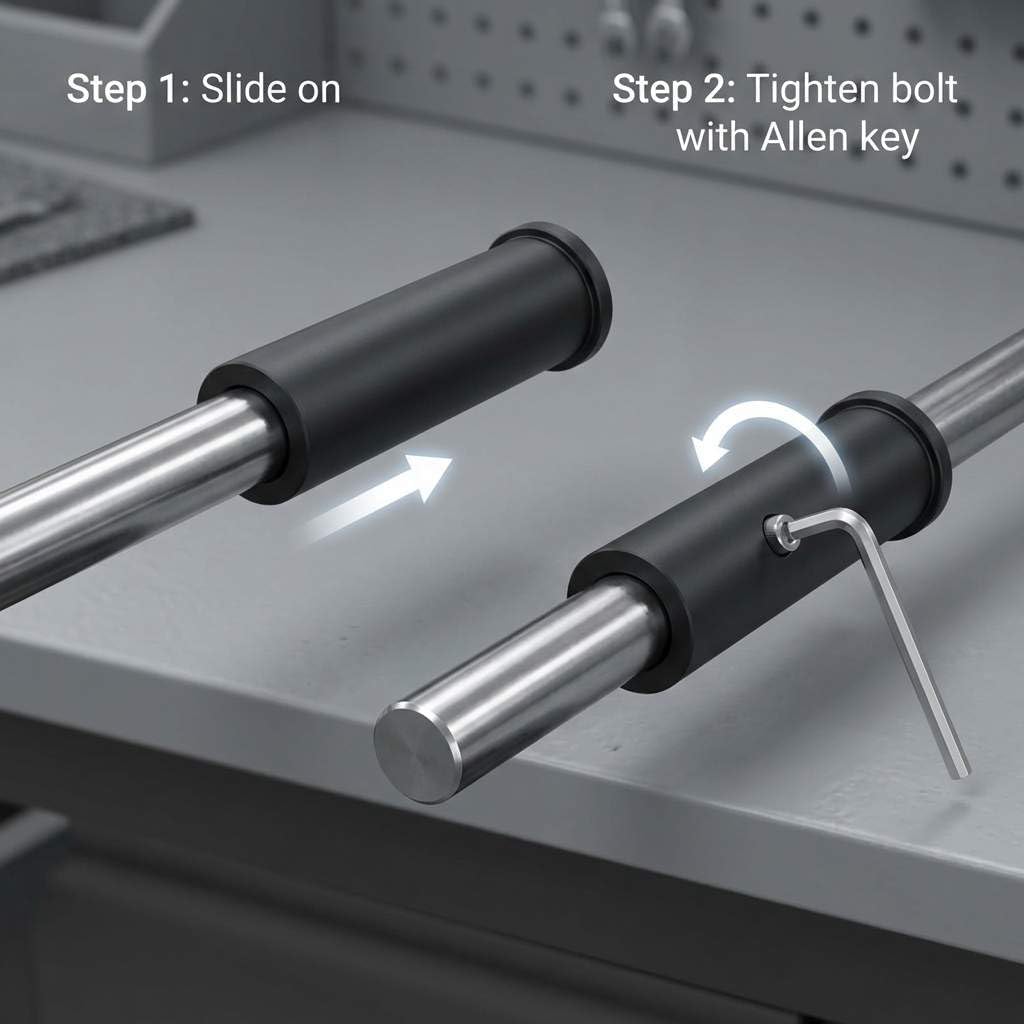 Adapter Sleeves 1" to 2" - 8" Length, 2 Pairs, 600 lbs Load, Locking Bolt & Caps for Racks, Bars & Plates V1258-DP02-C-2128