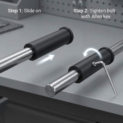 Adapter Sleeves 1" to 2" - 8" Length, 2 Pairs, 600 lbs Load, Locking Bolt & Caps for Racks, Bars & Plates V1258-DP02-C-2128