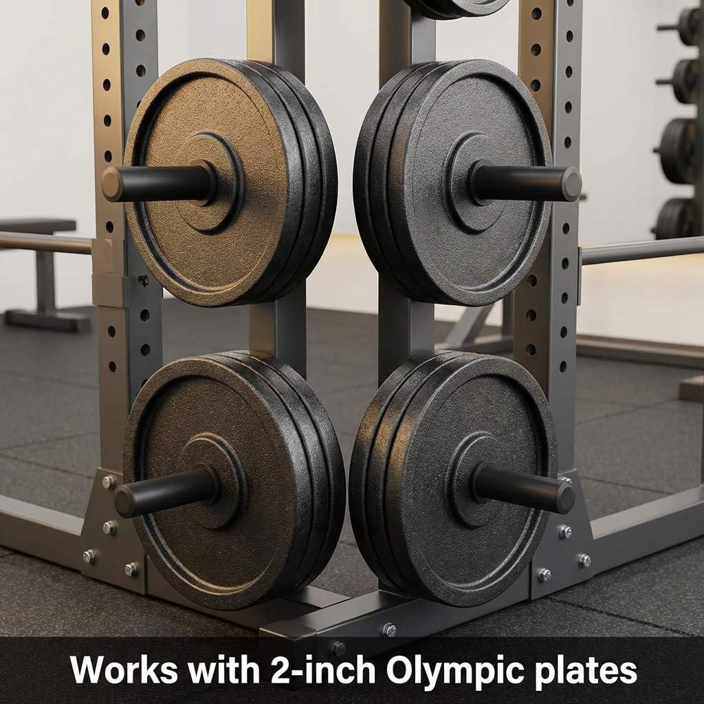 Adapter Sleeves 1" to 2" - 8" Length, 2 Pairs, 600 lbs Load, Locking Bolt & Caps for Racks, Bars & Plates V1258-DP02-C-2128