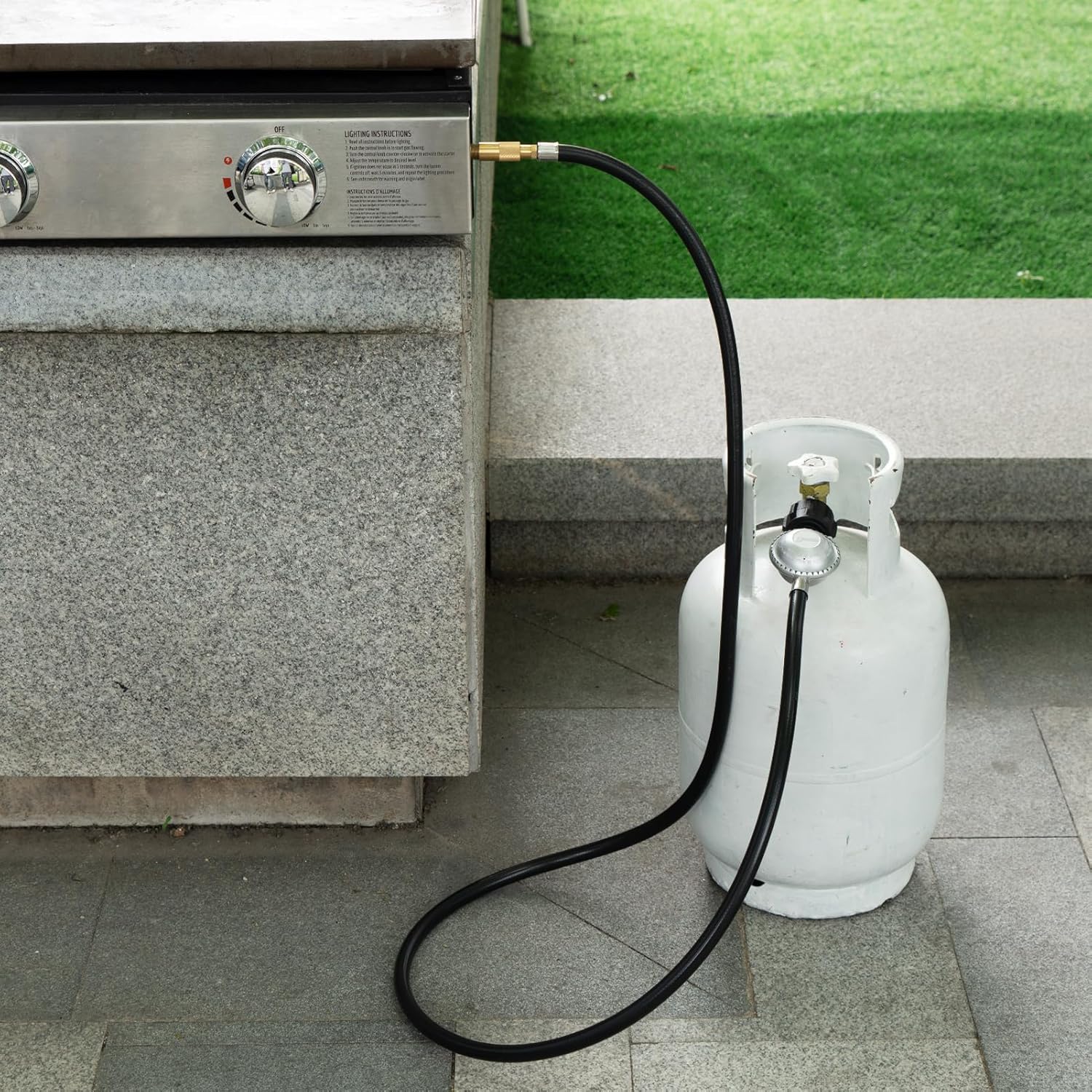 6 Feet Propane Regulator and Hose for Blackstone 17 & 22 Inch Tabletop Griddle, Connect to 5-20 LB Propane V1258-DP02-C-213