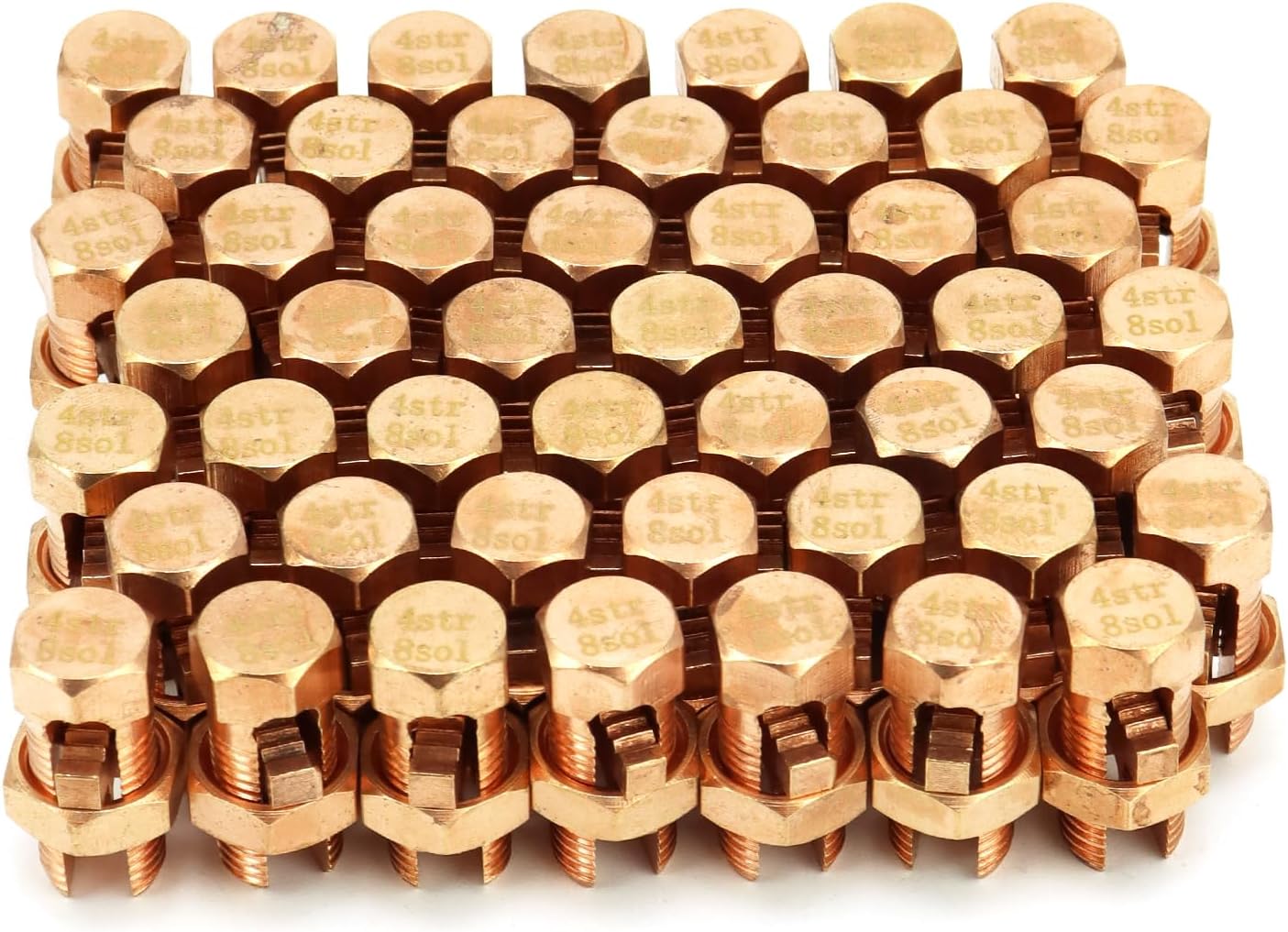 Grounding Split Bolt, 50 Pieces 4 Gauge 8 Gauge High Strength Split Bolt Connectors, Ground Wire Clamp, Solid V1258-DP02-C-2131