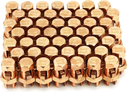 Grounding Split Bolt, 50 Pieces 4 Gauge 8 Gauge High Strength Split Bolt Connectors, Ground Wire Clamp, Solid V1258-DP02-C-2131