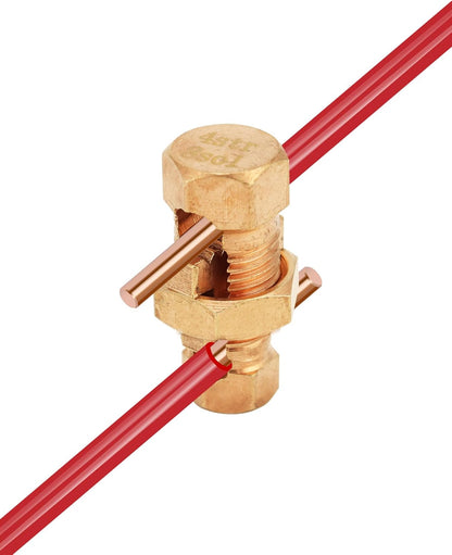 Grounding Split Bolt, 50 Pieces 4 Gauge 8 Gauge High Strength Split Bolt Connectors, Ground Wire Clamp, Solid V1258-DP02-C-2131