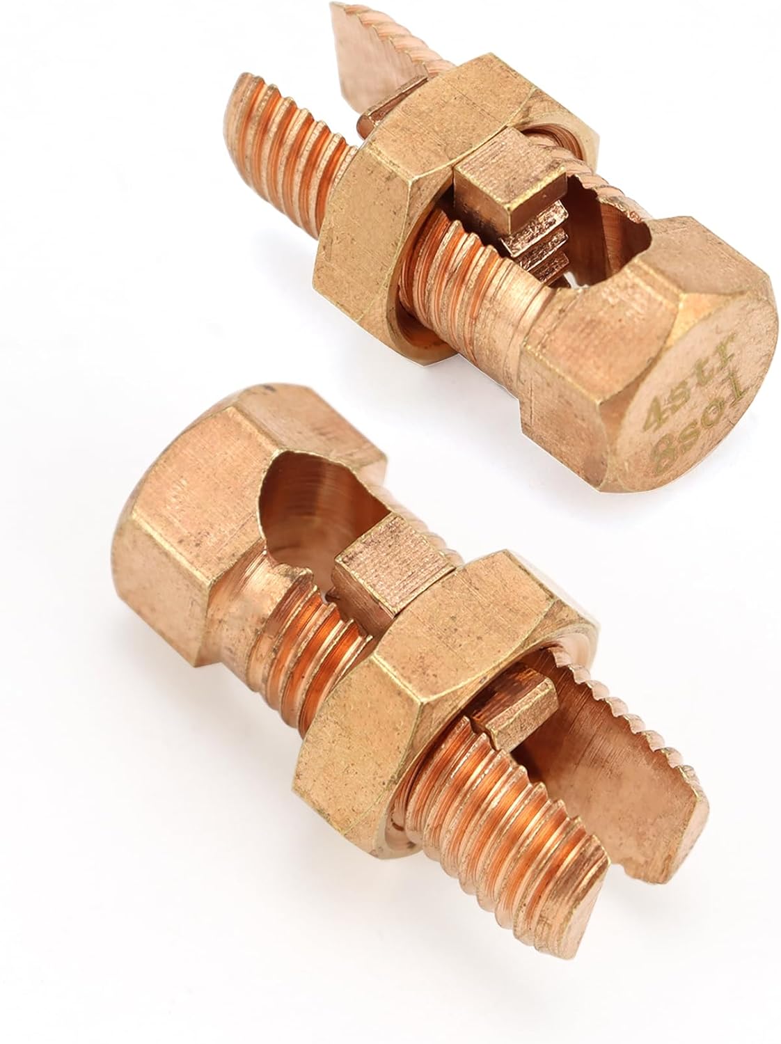 Grounding Split Bolt, 50 Pieces 4 Gauge 8 Gauge High Strength Split Bolt Connectors, Ground Wire Clamp, Solid V1258-DP02-C-2131