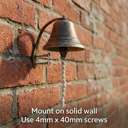 Cast Iron Vintage Hanging Bell - Loud Rustic Wall Bell for Farmhouse, Porch & Garden Entry V1258-DP02-C-2132