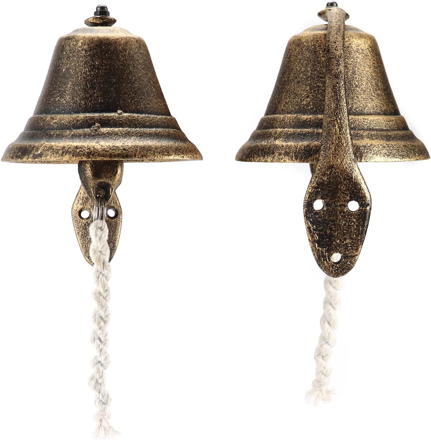Cast Iron Vintage Hanging Bell - Loud Rustic Wall Bell for Farmhouse, Porch & Garden Entry V1258-DP02-C-2132