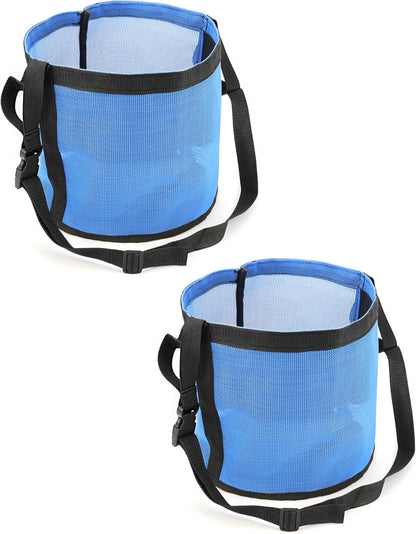 2 Pack Horse Feed Bag for Grain - Durable Mesh Grain Feeder with Adjustable Strap, Comfortable Neck and Nose V1258-DP02-C-2141